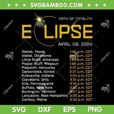 Totality Path 2024 SVG PNG, Eclipse Map Total SVG, Path Of Totality Eclipse April 08 2024 DXF SVG PNG EPS Totality Path 2024 SVG PNG, Eclipse Map Total SVG, Path Of Totality Eclipse April 08 2024 DXF SVG PNG EPS