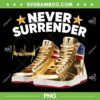 Trump Never Surrender PNG, Funny Donald Trump Shoe Star PNG, Never Surrender Shoe PNG