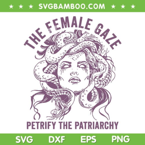 Medusa The Female Gaze Petrify The Patriarchy SVG, Stone The Patriarchy SVG, Petrify Patriarchy DXF SVG PNG EPS