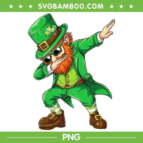 Funny Leprechaun Dabbing PNG, Kids Boys St Patrick's Day PNG, Dabbing Shamrock PNG