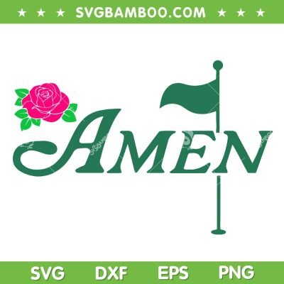 Amen Master Golf Azalea Tournament SVG, Pink Golfing Girl Flower SVG, Masters Tournament DXF SVG PNG EPS