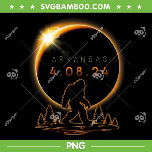 Arkansas Total Solar Eclipse 2024 PNG, Bigfoot Solar Eclipse PNG, Arkansas Bigfoot 4 08 24 PNG