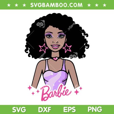 Barbie Afro SVG PNG, Barbie Doll African American SVG, Black Barbie DXF SVG PNG EPS