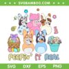 Bluey Peepin' It Real SVG PNG, Cute Bluey Eggs Happy Easter SVG, Bluey Easter Peeps DXF SVG PNG EPS