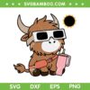 Boujee Highland Cow Solar Eclipse 2024 SVG, Cow Totality April 8th 2024 SVG, Total Solar Eclipse DXF SVG PNG EPS