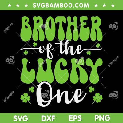 Brother Of The Lucky One SVG PNG, First Birthday St Patrick's Day SVG, Brother Lucky DXF SVG PNG EPS