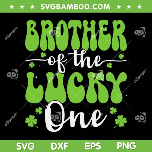 Brother Of The Lucky One SVG PNG, First Birthday St Patrick's Day SVG, Brother Lucky DXF SVG PNG EPS