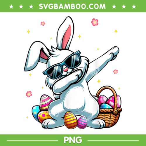 Bunny Dabbing Easter PNG, Kids Rabbit Happy Easter PNG, Cute Dabbing Easter Bunny PNG