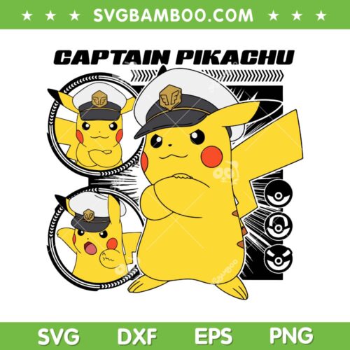 Captain Pikachu SVG PNG, Pokemon Horizons SVG, Pikachu Captain America DXF SVG PNG EPS
