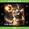 Cat Total Solar Eclipse 2024 PNG, Cat Wearing Solar Eclipse Glasses PNG, April 8th 2024 PNG