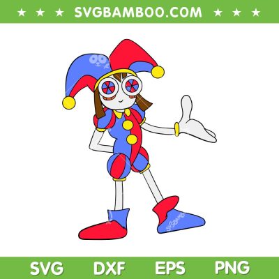 Cute Pomni SVG PNG, Pomni The Amazing Digital Circus SVG, Trending Movie DXF SVG PNG EPS