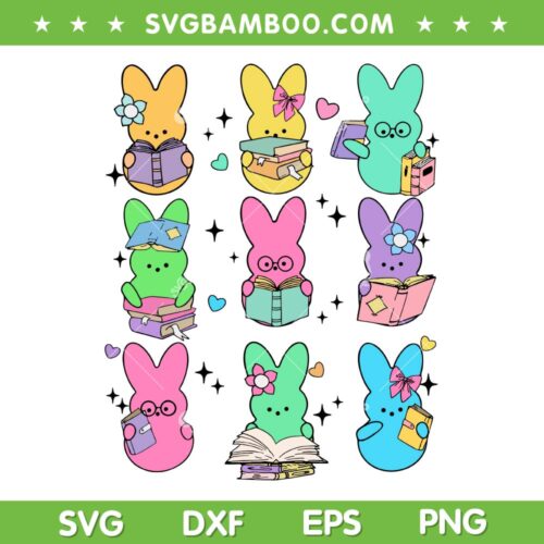 Cute Teacher Bunny SVG PNG, Rabbit Reading Book SVG, Easter Bunnies Book Lovers DXF SVG PNG EPS