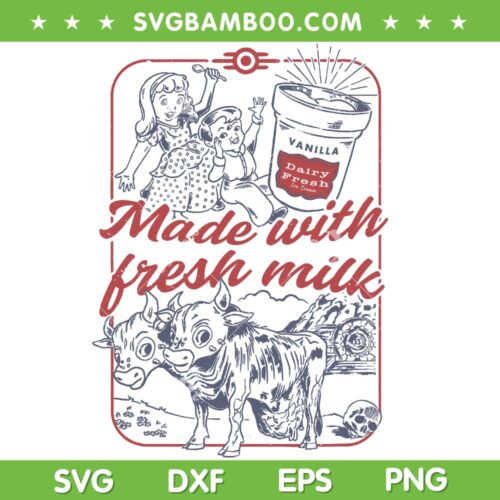 Make With Fresh Milk SVG PNG, Vanilla Dairy Fresh Ice Cream SVG, Ice Cream Children DXF SVG PNG EPS