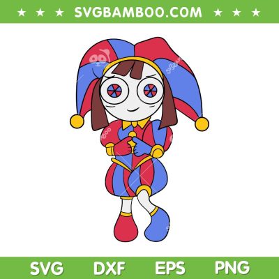 Digital Circus Pomni SVG PNG, Pomni The Amazing Digital Circus SVG, Cute Pomni Smiley DXF SVG PNG EPS