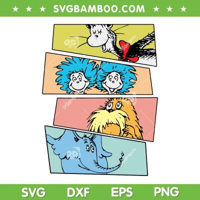 Dr Seuss Friends Retro SVG PNG, Dr Seuss Read Day SVG, Read Across America Day DXF SVG PNG EPS