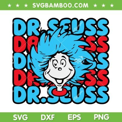 Dr Seuss Thing 1 SVG PNG, Thing One Head SVG, Cat In The Hat DXF SVG PNG EPS