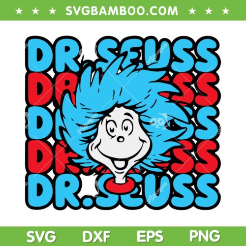 Dr Seuss Thing 1 SVG PNG, Thing One Head SVG, Cat In The Hat DXF SVG PNG EPS