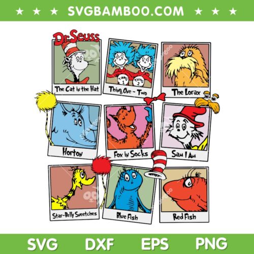Drseuss Friends SVG PNG, The Cat In The Hat And Friends SVG, Dr Seuss Character SVG PNG EPS
