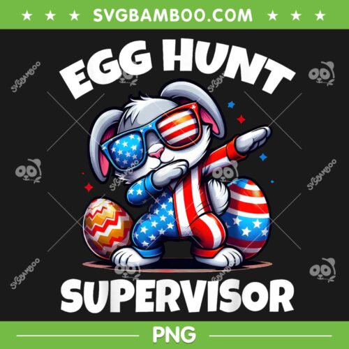 Egg Hunt Supervisor PNG, Bunny Dabbing American Flag PNG, Easter Bunny American Flag PNG