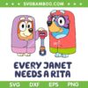 Every Janet Needs A Rita SVG PNG, Funny Bluey Driving School SVG, Bluey Family DXF SVG PNG EPS