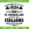 Everyone Is A Little Irish On St Patrick's Day SVG, Except The Italians SVG, Irish Italian DXF SVG PNG EPS Everyone Is A Little Irish On St Patrick's Day SVG, Except The Italians SVG, Irish Italian DXF SVG PNG EPS