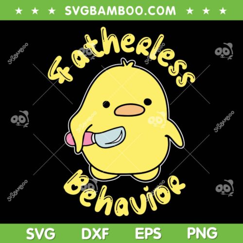 Fatherless Behavior Knife Duck SVG PNG, Cute Duck SVG, Duck With Knife DXF SVG PNG EPS