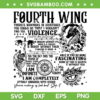 Fourth Wing Basgiath War College SVG PNG, Fourth Wing Dragon Rider SVG, Retro Basgiath War College DXF SVG PNG EPS