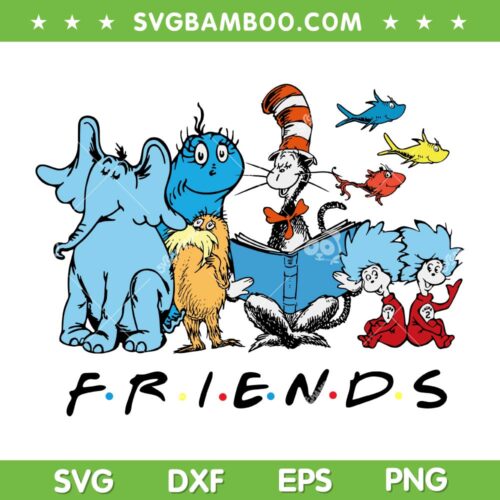 Friends Dr Seuss SVG PNG, Cat in the Hat and Friends SVG, Autism Friends DXF SVG PNG EPS