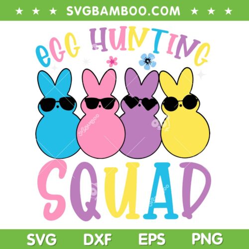 Funny Egg Hunting Squad SVG PNG, Egg Hunt Squad Easter Day SVG, Cute Easter Squad DXF SVG PNG EPS