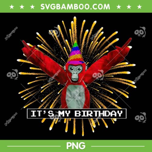 Gorilla Birthday Decorations PNG, Monke Tag It's My Birthday PNG, Gorilla Tag Birthday Boy VR Gamer PNG