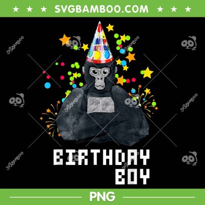 Gorilla Tag VR Gamer Birthday Boy PNG, Gorilla Tag Birthday Party PNG, Funny Gamer Gifts PNG