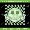Groovy Shamrock Smile Face SVG PNG, Retro Groovy St Patricks Day SVG, Funny Smile Face Shamrock DXF SVG PNG EPS