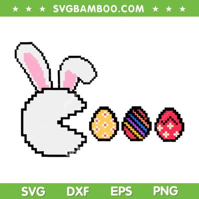 Happy Easter Day Gaming SVG PNG, Kids Easter Bunny Egg SVG, Video Games Bunny Eggs DXF SVG PNG EPS