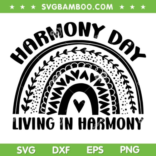 Harmony Day Living In Harmony SVG PNG, Harmony Day Rainbow SVG, Australian Day DXF SVG PNG EPS