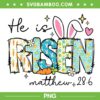He Is Risen Jesus Christian PNG, Happy Easter Day Bunny PNG, He Is Risen Matthew 28 6 PNG