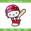 Hello Kitty Baseball Player SVG PNG, Funny Kitty Plays Sports SVG, Cute Cat DXF SVG PNG EPS
