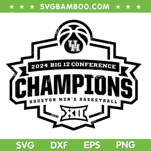 Houston 2024 Big 12 Champions SVG PNG, Houston Men's Basketball Champs SVG, 2024 Big Conference DXF SVG PNG EPS