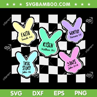 Kids Christian Easter Bunny SVG PNG, Toddler Bible Verse SVG, Jesus Lover Baby DXF SVG PNG EPS