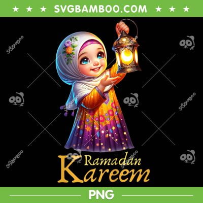 Kids Ramadan Mubarak Kareem PNG, Girls Kids Happy Ramadan 2024 PNG, Ramadan Kareem PNG