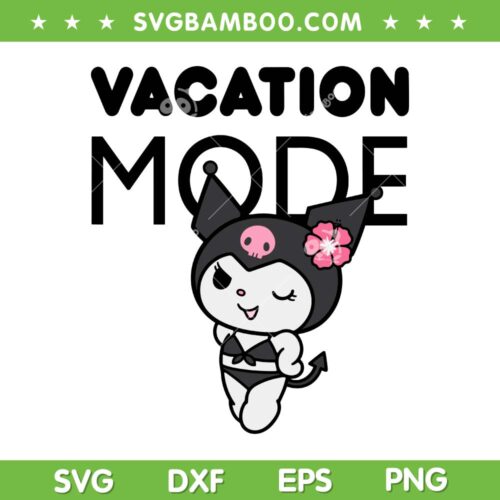 Kuromi Vacation Mode SVG PNG, Cute Kuromi SVG, Hello Kitty Kuromi DXF SVG PNG EPS