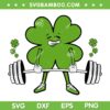 Lifting Shamrock St Patrick's Day SVG PNG, Four Leaf Clover Fitness Gym Workout SVG, Weightlifting Shamrock DXF SVG PNG EPS