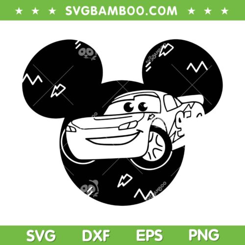 Lightning McQueen Mouse Ear SVG PNG, Disney Pixar Cars Mickey Mouse SVG, Cars Movie DXF SVG PNG EPS