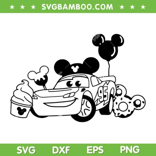 Lightning McQueen Snacks SVG PNG, Disney Mouse Pixar Cars SVG, McQueen Cars DXF SVG PNG EPS