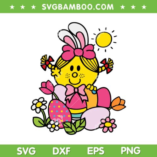 Little Miss Easter Eggs SVG PNG, Cute Easter Day SVG, Little Miss Egg Hunter DXF SVG PNG EPS