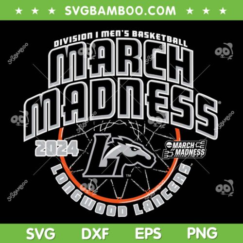 Longwood Lancers March Madness 2024 SVG, Longwood Basketball Navy SVG, Division I Mens Basketball DXF SVG PNG EPS