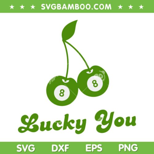 Lucky You Baby 8 Ball SVG PNG, Cherry 8 Baby SVG, Retro 8 Ball Cherries DXF SVG PNG EPS
