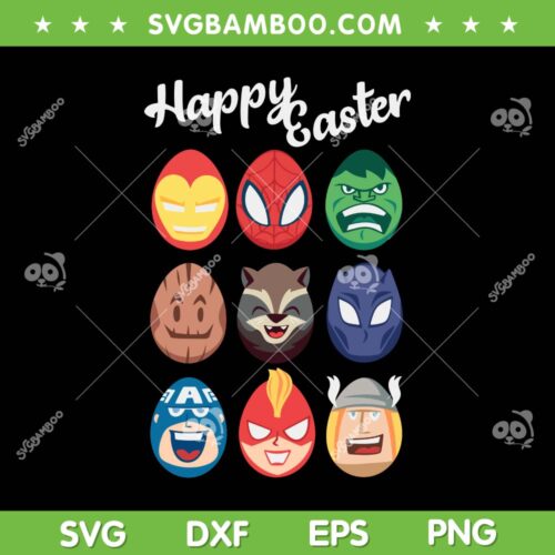 Marvel Easter SVG PNG, Avengers Easter Eggs SVG, Happy Easter Marvel DXF SVG PNG EPS