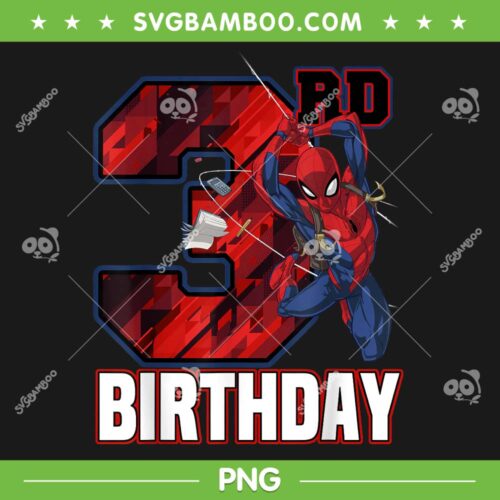 Marvel Spider Man 3rd Birthday PNG, Kids Spiderman Web Swing PNG, Spiderman Birthday Boy PNG