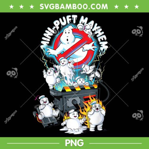 Mini Puft Mayhem Vintage Badge PNG, Funny Ghostbusters PNG, Stay Puft PNG