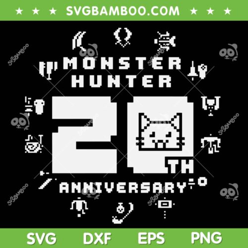 Monster Hunter 20th Anniversary SVG PNG, MH 20th Anniversary SVG, Hunting Action Games DXF SVG PNG EPS